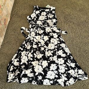 Black and white floral dress